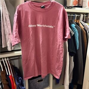Obey Worldwide Pink Short Sleeve Tee